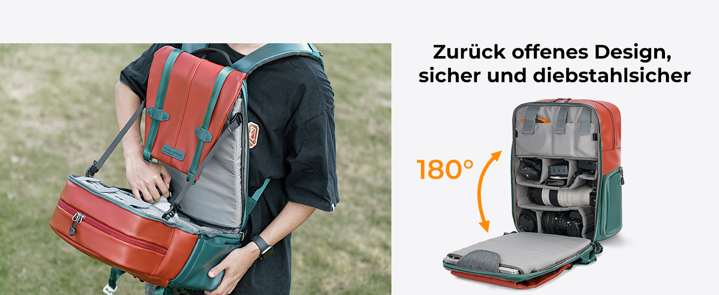 Рюкзак для камери K&F Concept 20L, з відділенням для ноутбука 15.6