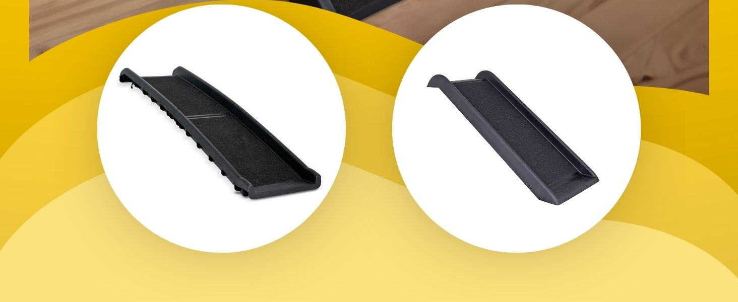 Рампа для собак Lionto до 90 кг, чорна, 100x38 см. Міцна, з антиковзким покриттям, для завантаження в багажник, щадить суглоби.