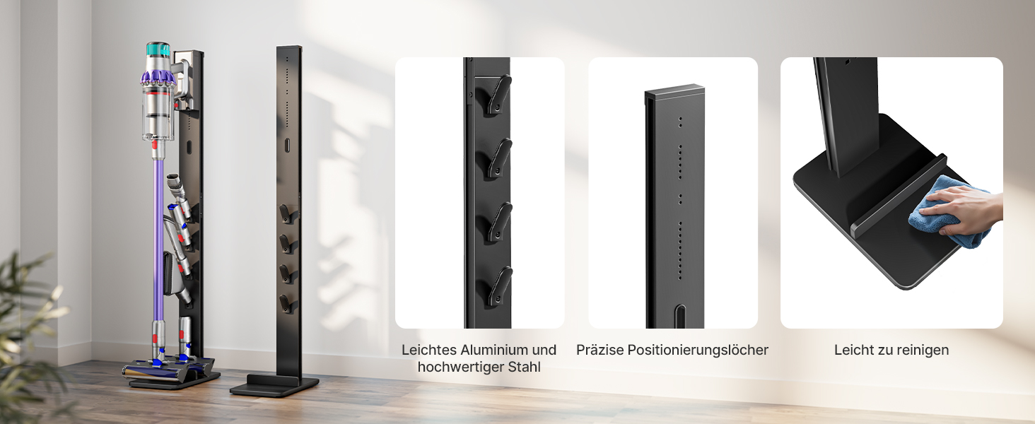 Підставка для пилососів Dyson з 4 гачками та 4 полицями, сумісна з серіями Gen5, V15, V12, V11, V10, V8, V7 та V6, без свердління, для зберігання пилососа та аксесуарів