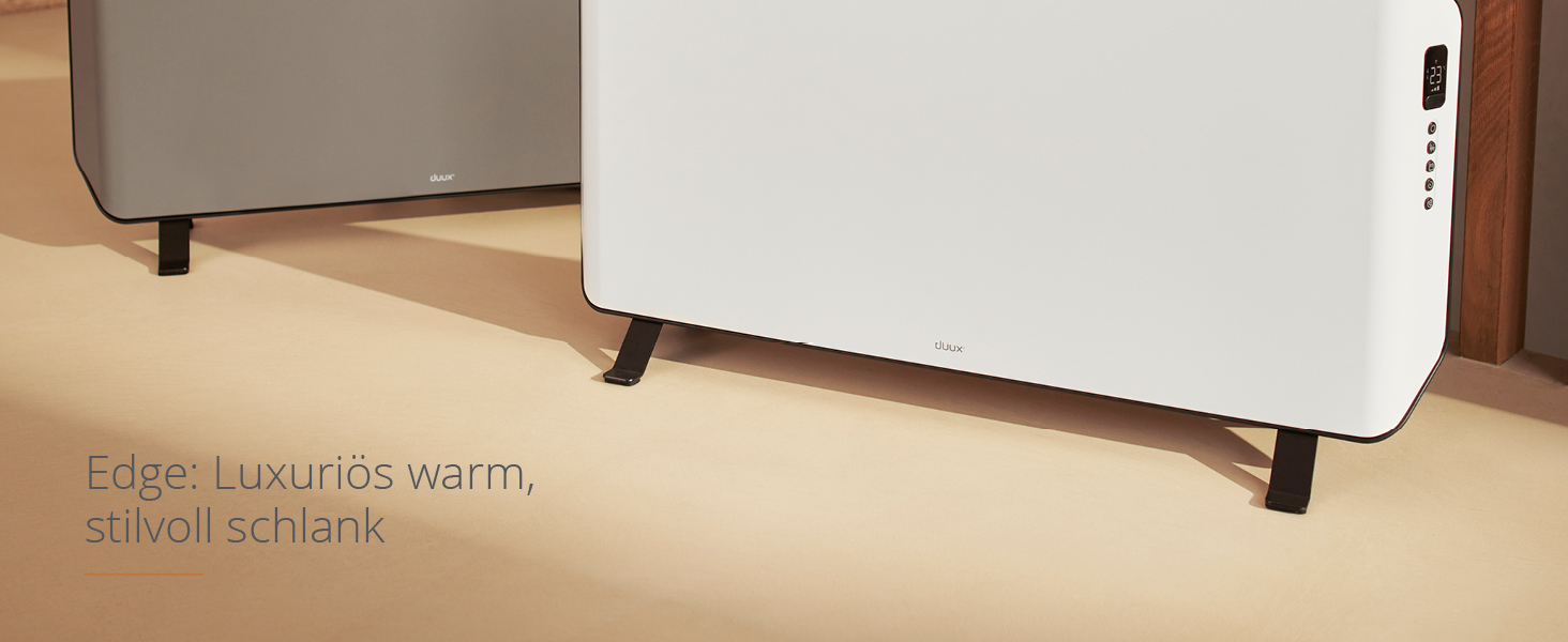 Електричний конвектор Duux Edge Smart 1500W - енергозберігаючий нагрівач для ванної кімнати, з термостатом, для приміщень до 20 м² - сірий