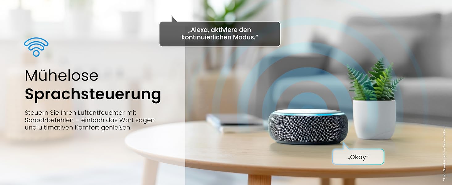 Про Breeze Зволожувач повітря 30л/24г - електричний з Wi-Fi та додатком - датчик вологості, 4л бак, таймер, шланг - від вологи та плісняви