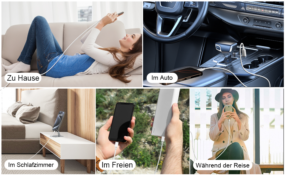 Кабель USB Type-C 1м + 2м (2 шт.) для iPhone, Galaxy, iPad - білий