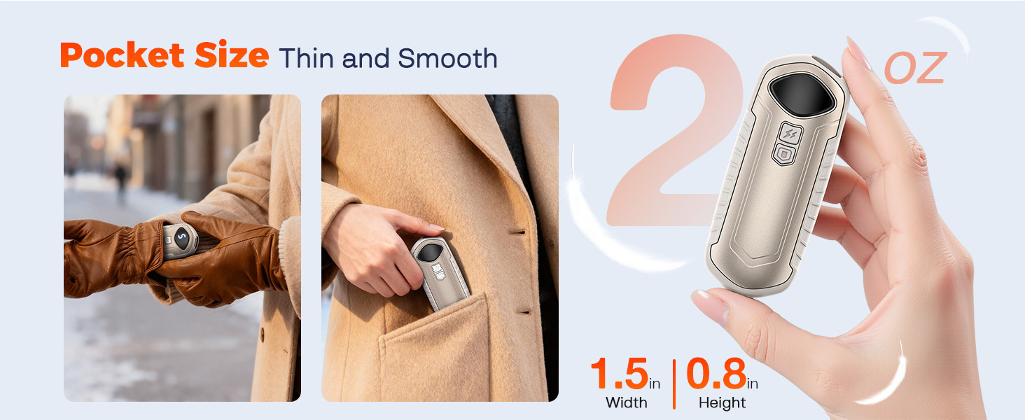 Електричні грілки для рук 2 шт., перезаряджувані, 6000mAh, компактні, надлегкі, 5 рівнів нагріву до 55°C, для кемпінгу (Хакі)