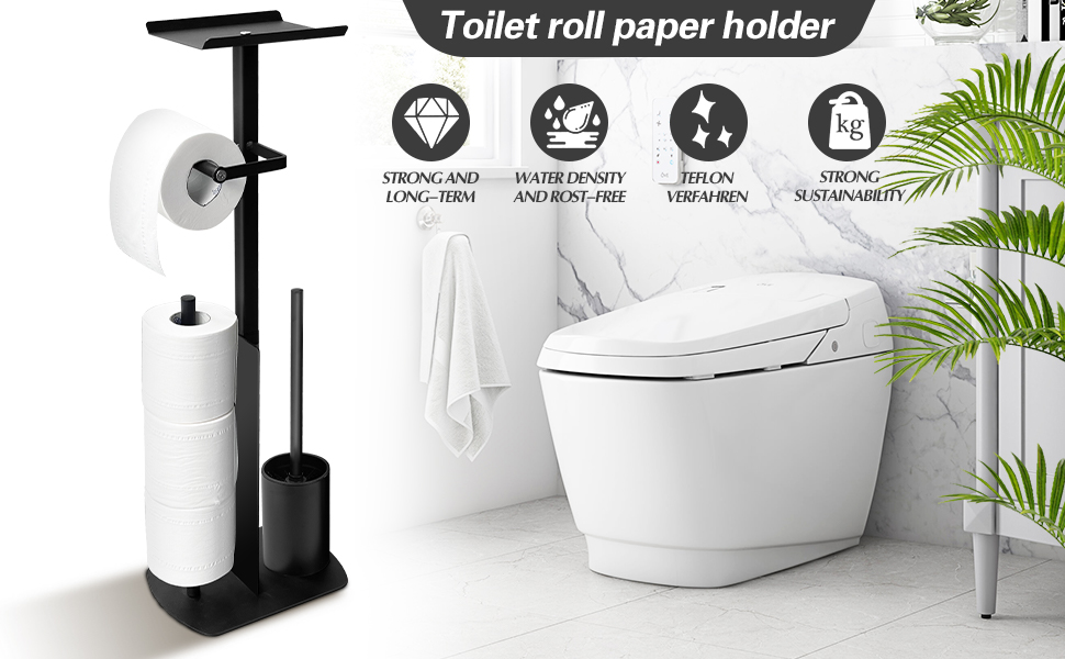 Тримач туалетного паперу з щіткою для унітазу з нержавіючої сталі. Набір для ванної кімнати з боксом для вологих серветок.