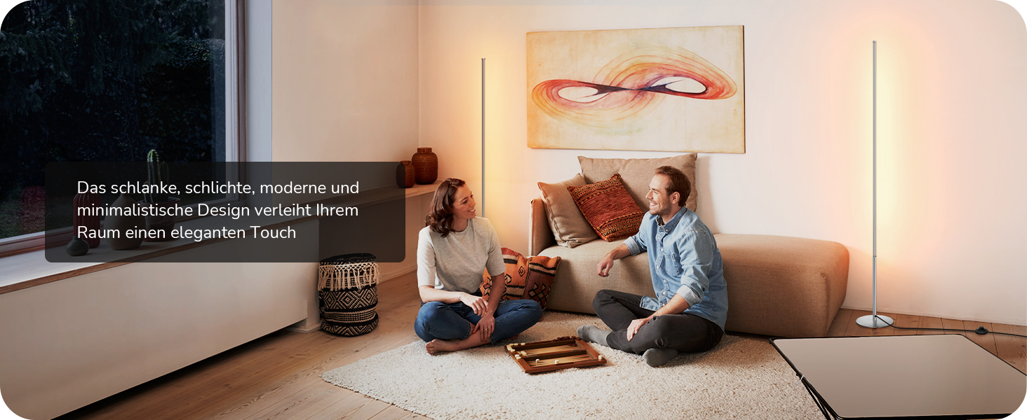 LED торшер Edishine для вітальні, спальні, офісу, 146 см, регулювання яскравості, тепле світло 3000K, з вимикачем на ніжці, срібний (2 шт.)