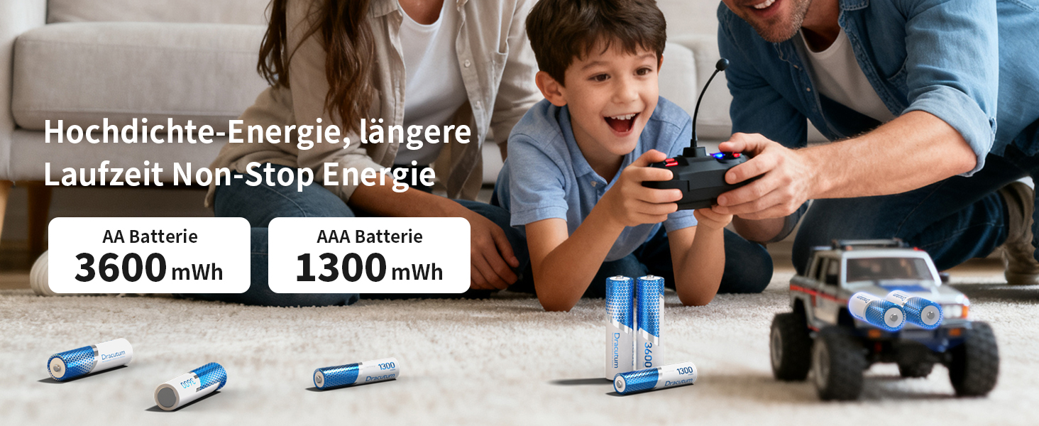 Набір акумуляторів Li-ion 1.5V Weder з зарядним пристроєм: 8 шт. AA (3600mWh) та 8 шт. AAA (1300mWh), висока ємність, 2000 циклів зарядки