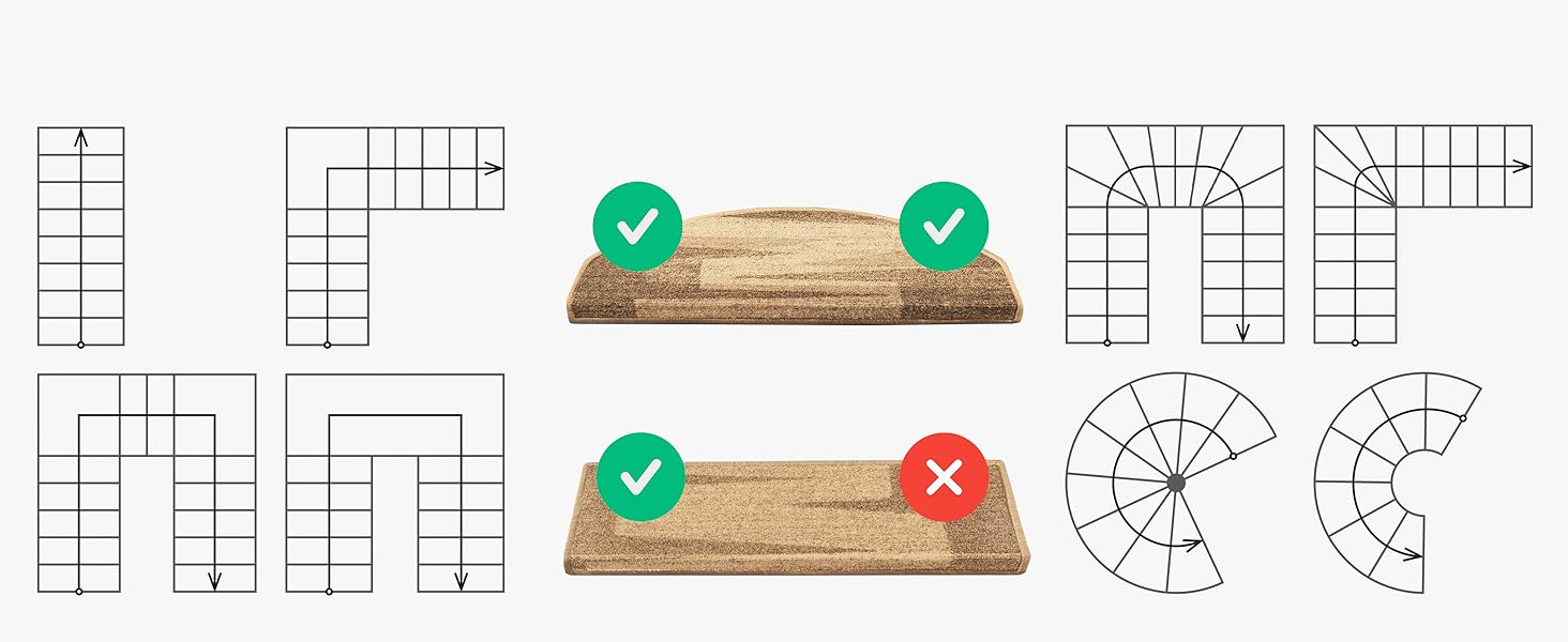 Casa Pura килимки на сходи самоклеючі напівкруглі червоні 15 шт. 65 x 23,5 см, сучасний дизайн | Casa Pura Via Veneto