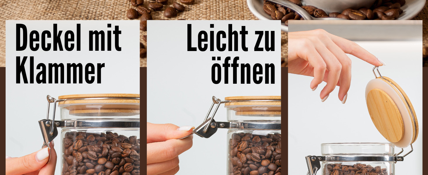 Набір кавових контейнерів Deco haus® 2 шт. з етикетками, 1,3 л - для кави, цукру, борошна, мюслі. Повітряно-непроникні контейнери для зберігання продуктів.