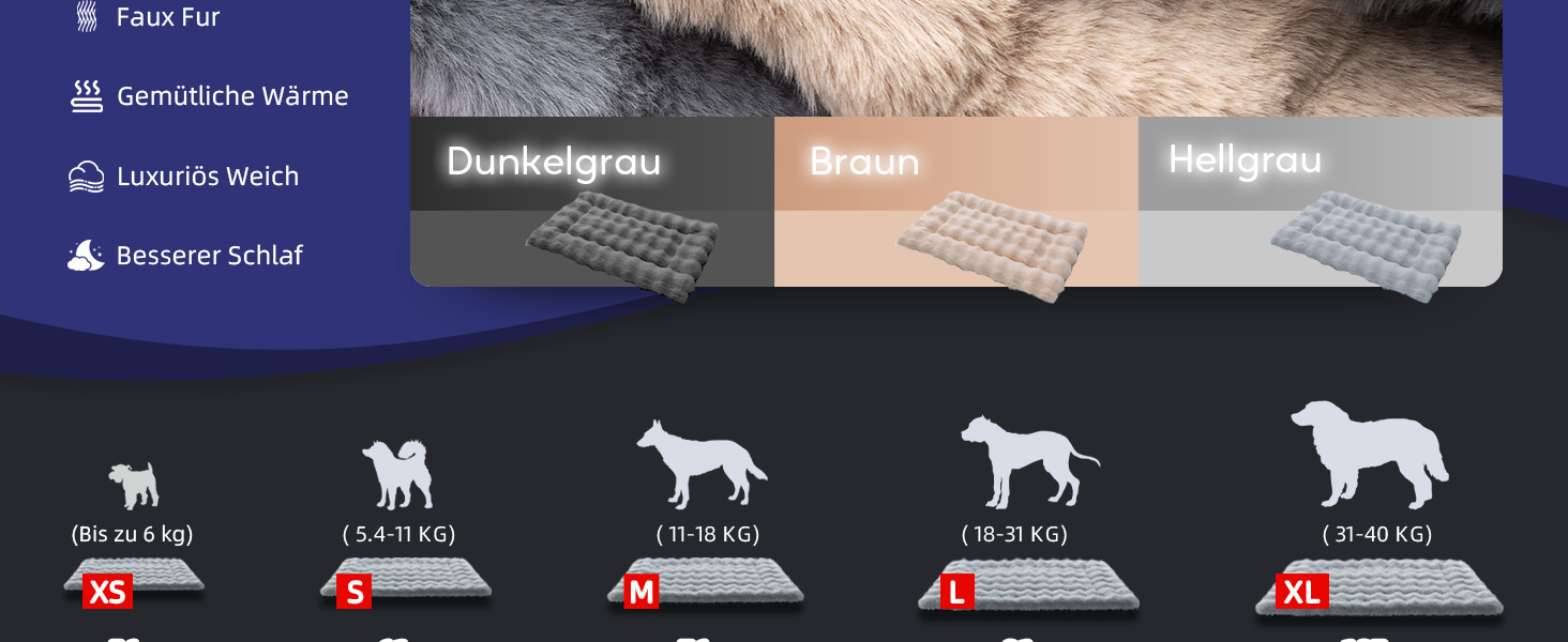 М'яка килимок-підстилка для собак Mora Pets: неслизька, тепла, сіра, 76 x 48 см