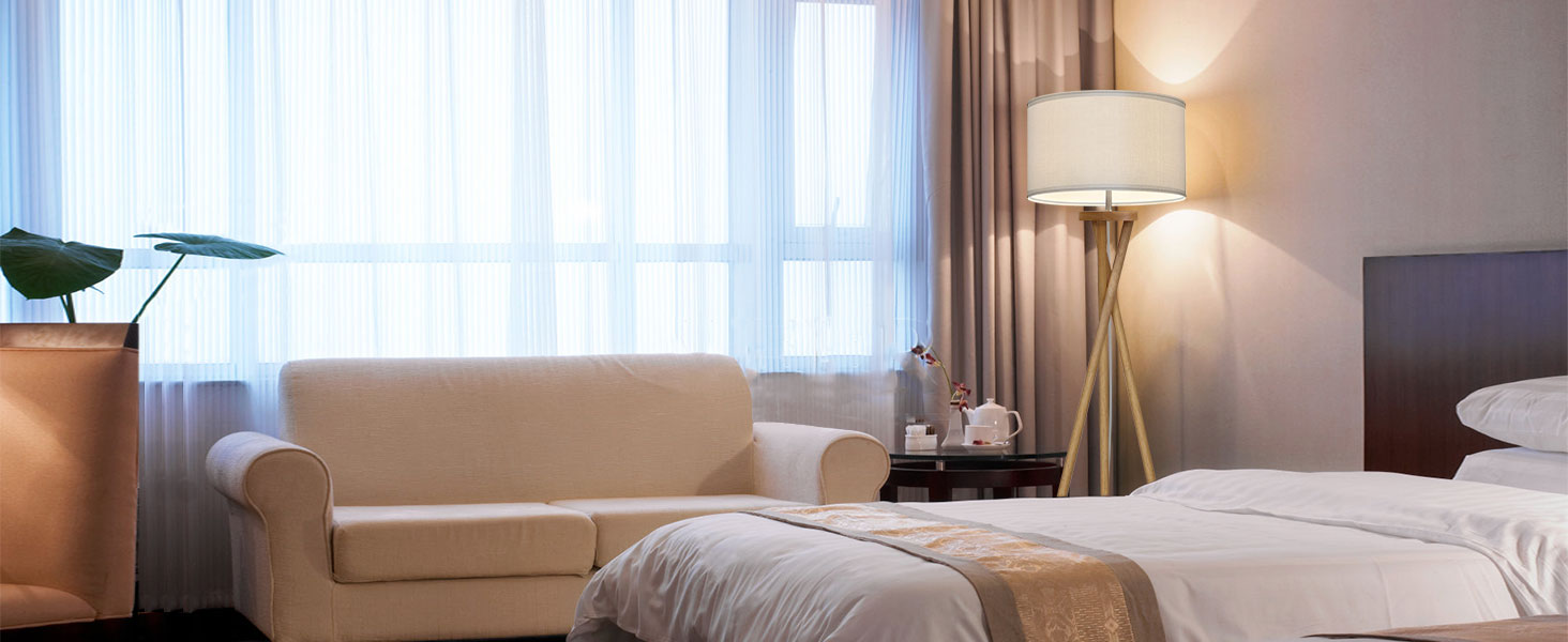 Стійка лампа BBHome для вітальні, спальні, офісу: дерев'яний каркас, LED E27 9W, сучасний дизайн