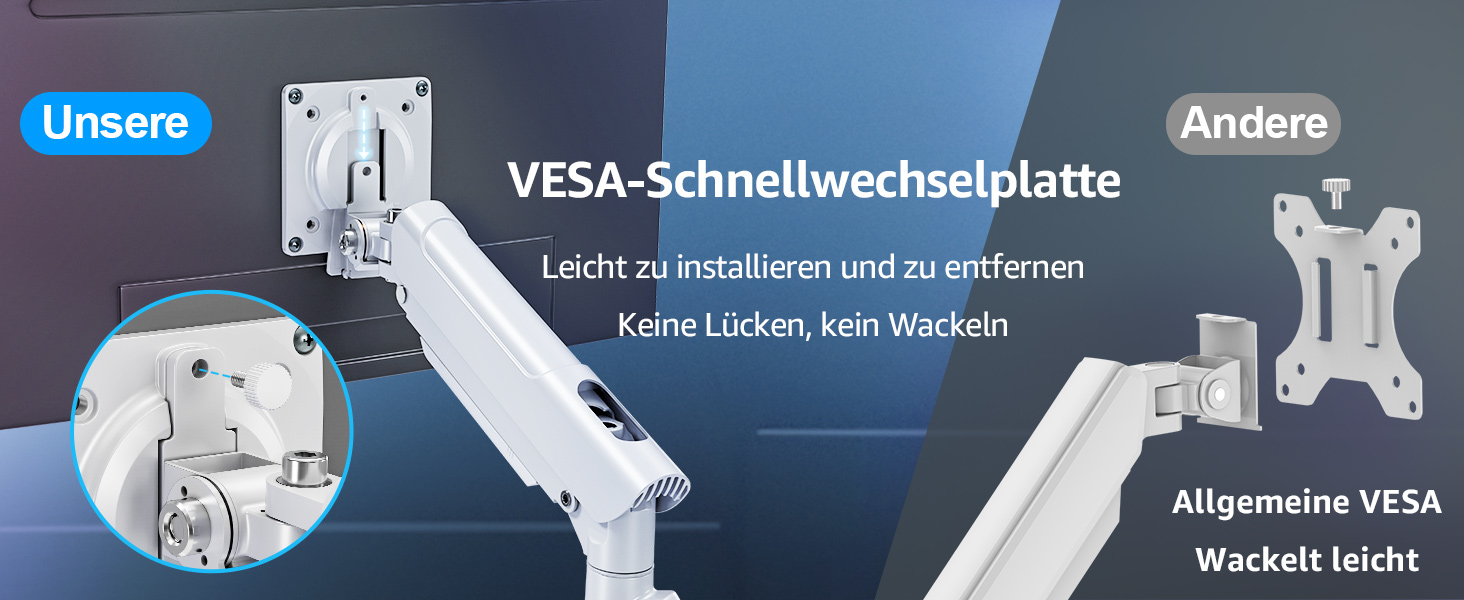 Кріплення для монітора ELIVED EV6012W: підставка для 2 моніторів (13-32 дюйми, 2-9 кг, VESA 75/100mm, регульована, білий)