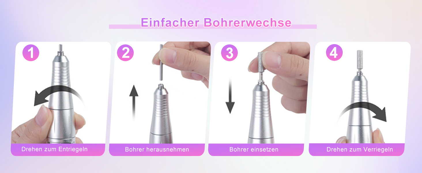 Електричний фрезер для нігтів CozyZen Professional: набір для манікюру та педикюру з LCD-дисплеєм, 45000 об/хв, для акрилу та гелю