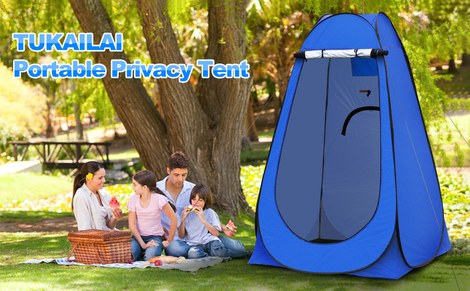 Намет для туалету та душу TUKAILAI для кемпінгу, Pop-Up, 120x120x190 см, блакитний