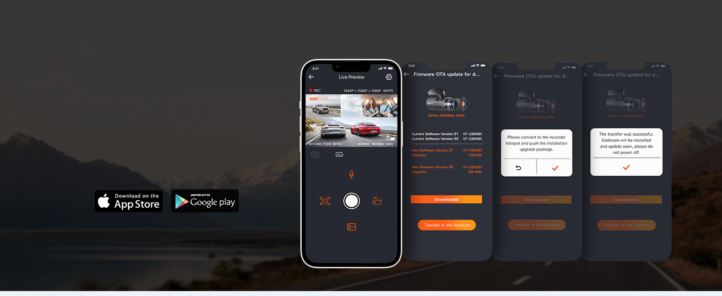 Відеореєстратор VANTRUE STARVIS 2: 4K + 1080P + 1440P, 3 канали, GPS, WiFi, паркувальний режим, нічне бачення, LTE (N4 Pro)
