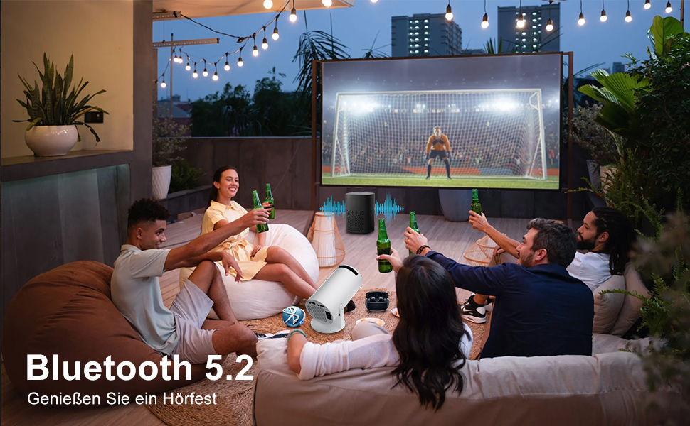 Mini проєктор Salange HY300Pro+: 4K, Wi-Fi 6, Bluetooth 5.2, Android 11.0, для домашнього кінотеатру, обертання 180°, сумісний з Phone/Xbox/Laptop/TV Stick/USB