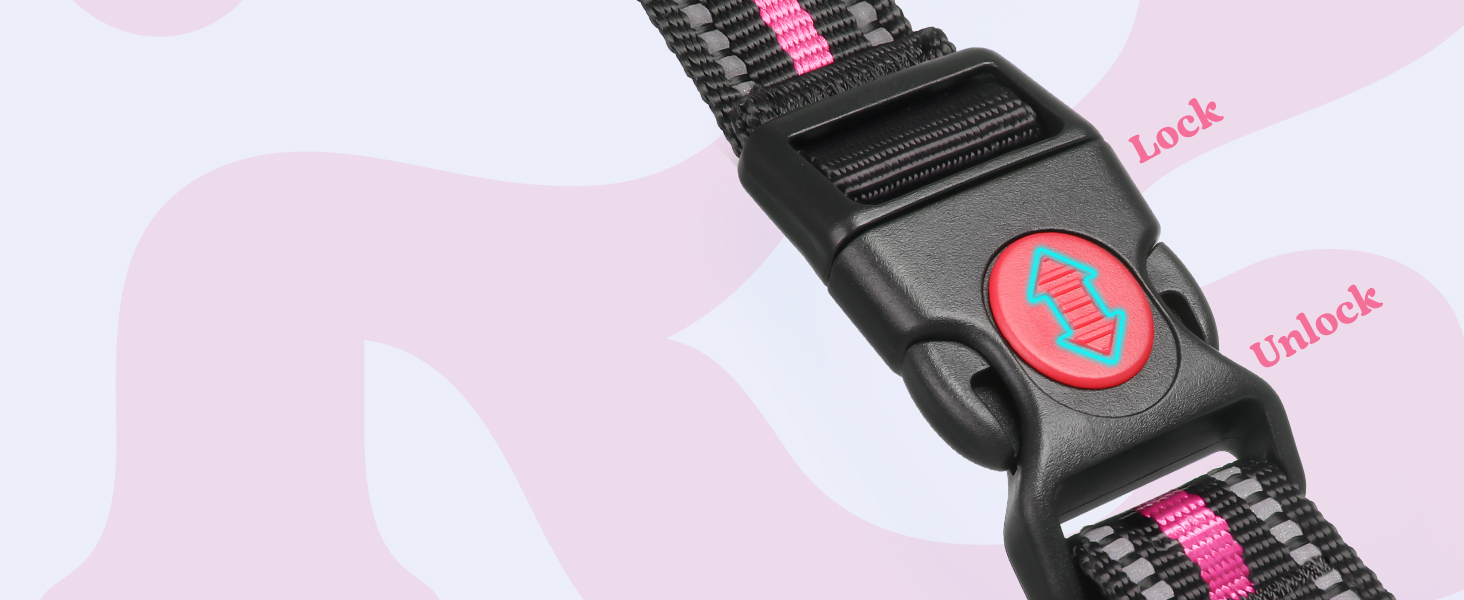 Нашийник для собак Rabbitgoo, великі породи, регульований, без натягування, з ручкою, анти-тяга, м'яка підкладка, світловідбиваючий, розмір L (XL), рожевий