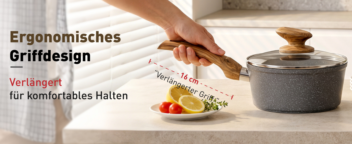 Набір гранітних каструль та сковорідок Kitchen Academy для індукційних плит, 30 предметів, сірий