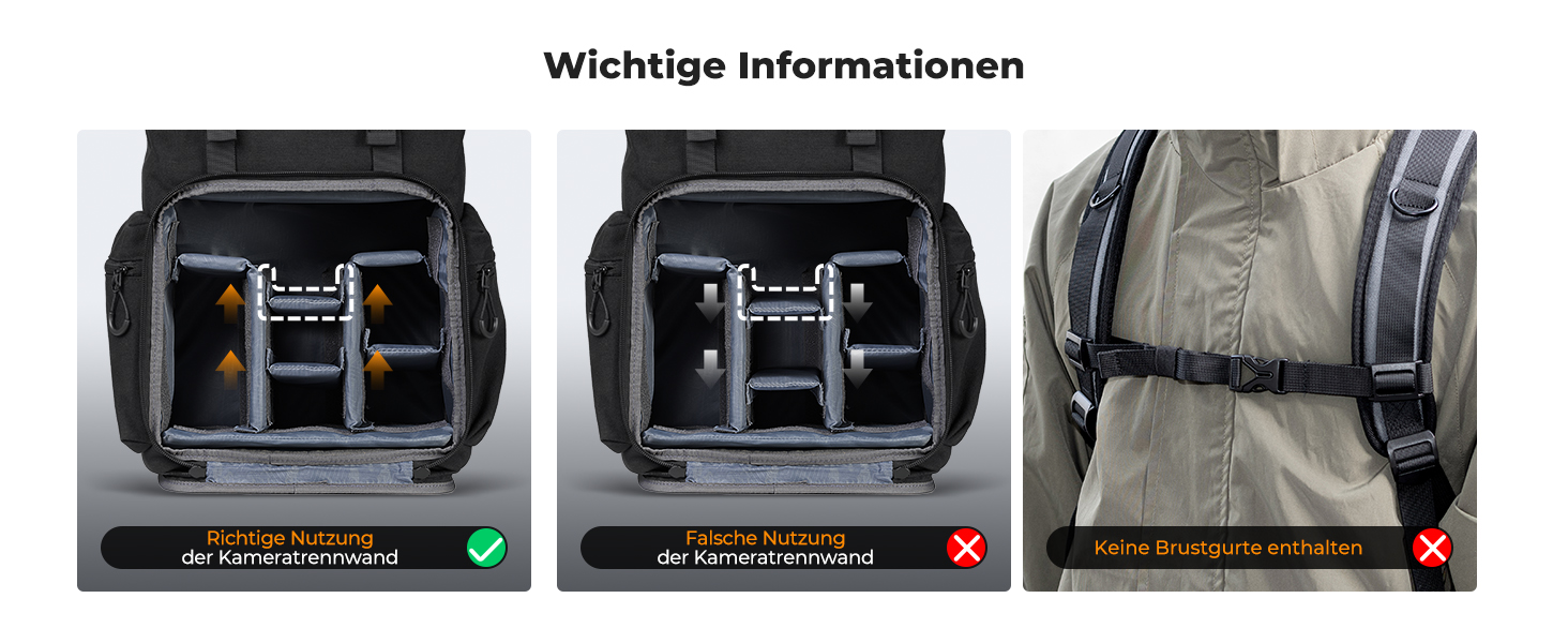 Рюкзак для фотокамери K&F Concept 25L, водонепроникний, з захистом від дощу, для DSLR/SLR, зі штативом, відділення для 16-дюймового ноутбука (сірий)