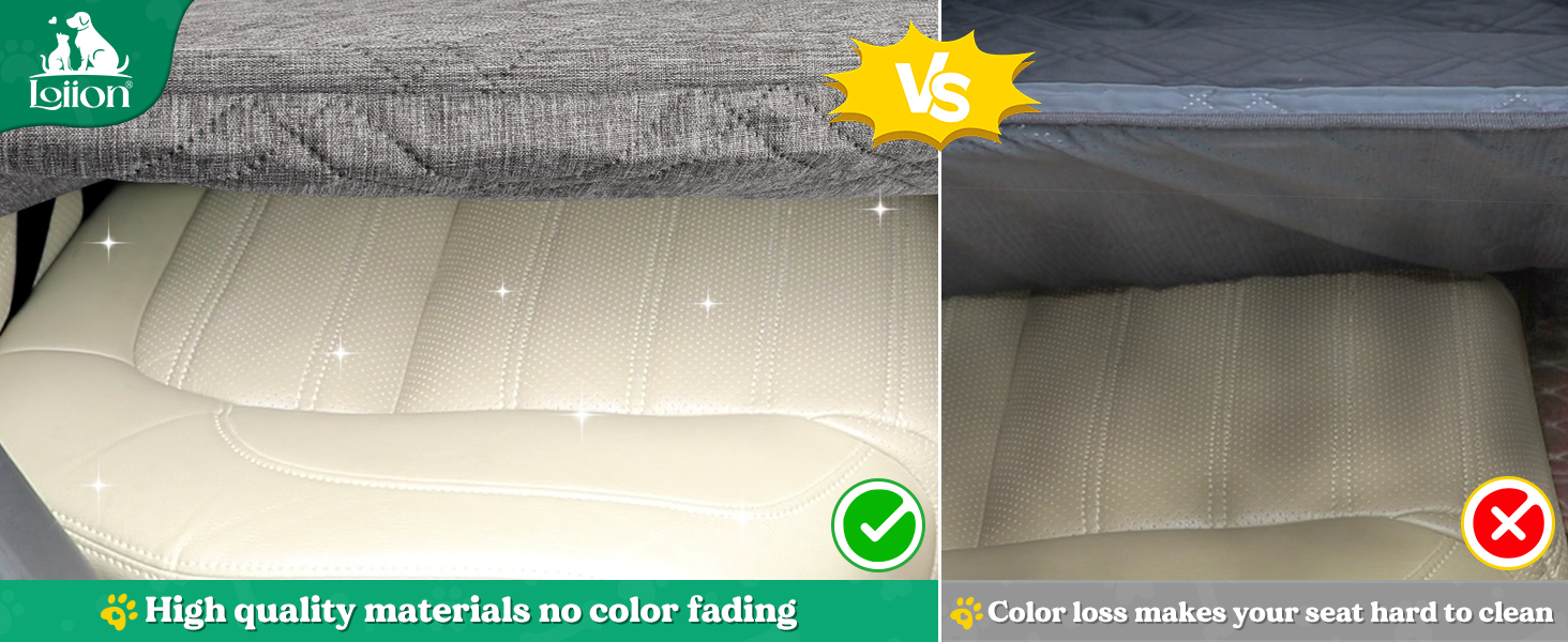 Loiion Dog Car Seat Cover - Waterproof & Protective Back Seat Liner for Cars, SUVs & Trucks - Durable, Non-Slip, Hard Bottom - Grey