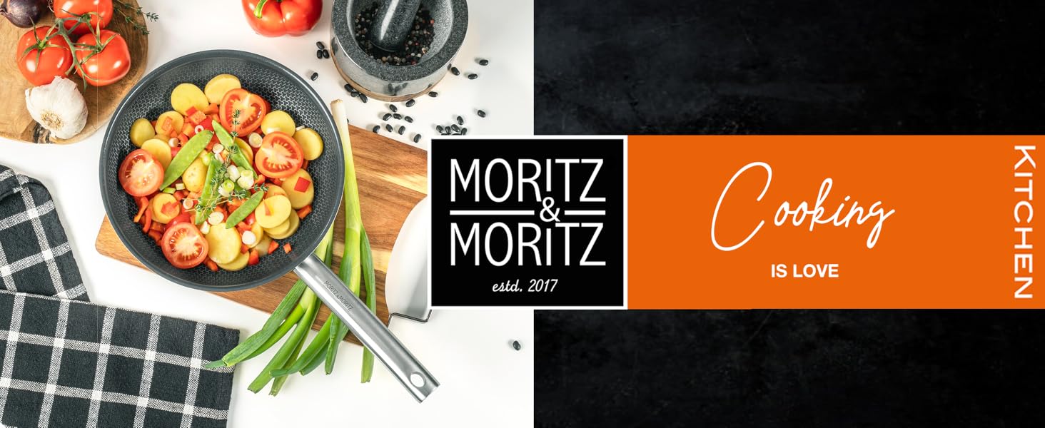 Сковорода з нержавіючої сталі Moritz & Moritz з вафельною структурою, 28 см, з керамічним покриттям нового покоління. Підходить для всіх типів плит. Антипригарна сковорода з круглим краєм для приготування, смаження та тушкування. Без кришки, діаметр 28 см
