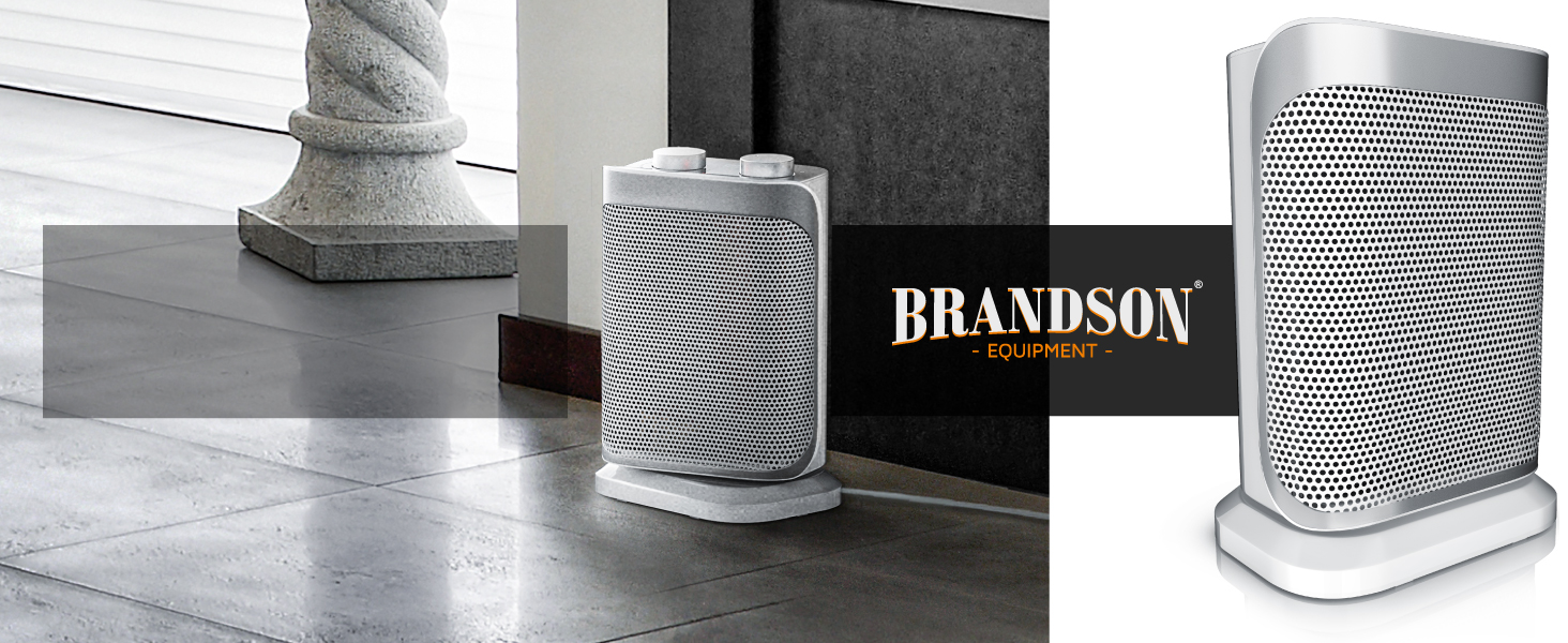 Електричний обігрівач Brandson 1500 Вт - тихий, енергоефективний, з керамічним нагрівачем, для ванної кімнати