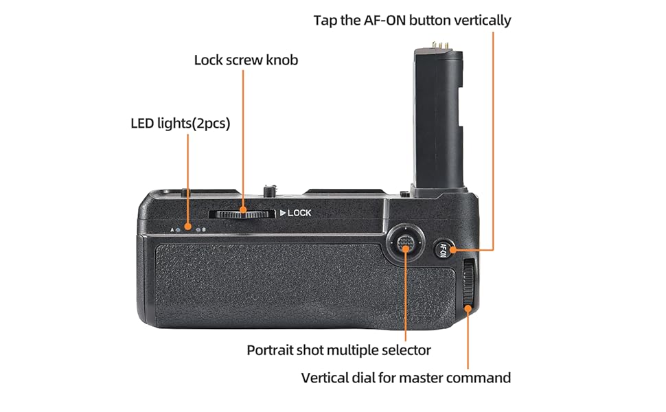 Замінний акумуляторний затиск/ручка DSTE MB-N11 для камер Nikon Z7 II, Z6 II (сумісний з акумуляторами EN-EL15, EN-EL15c)