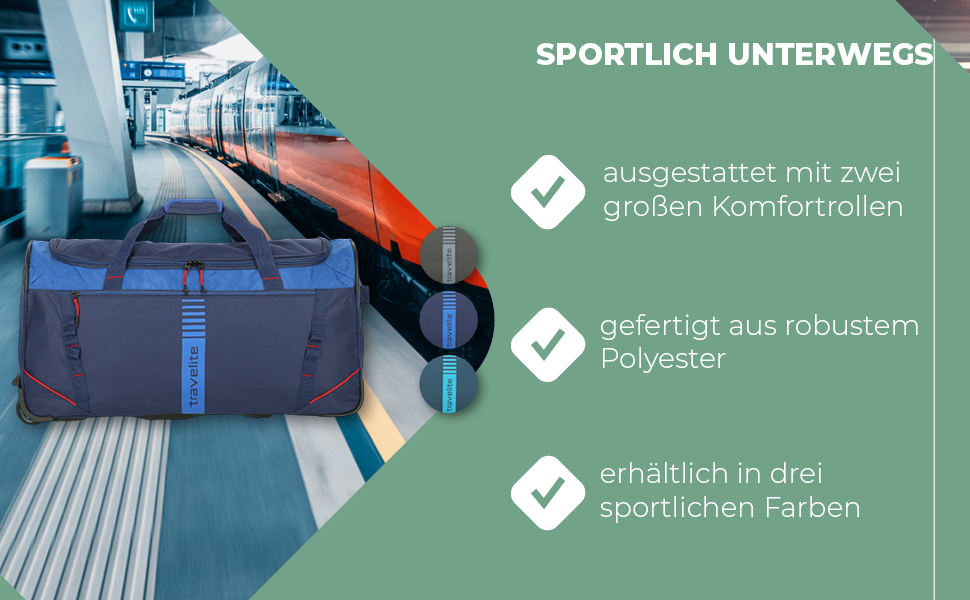 Валіза на колесах travelite Basics Active 86 л, спортивна сумка 71 см, сучасний дизайн