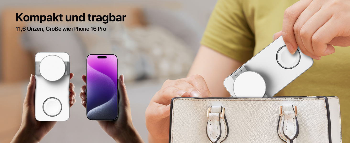 Зарядна станція Inductive QTlier 3-в-1 для iPhone 15/14/13/12, Apple Watch та AirPods, 30W Wireless Charging