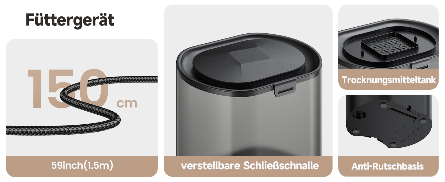 Автоматичний диспенсер для котячого корму 3L з фонтанчиком, керування через додаток, 10 прийомів на день, антизасорна конструкція, для котів та цуценят