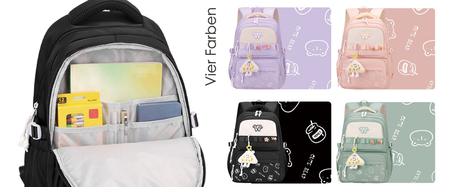 Шкільний рюкзак для підлітків: водонепроникний, великий, рожевий. Підходить для дівчат та хлопців, для школи, подорожей та повсякденного використання.