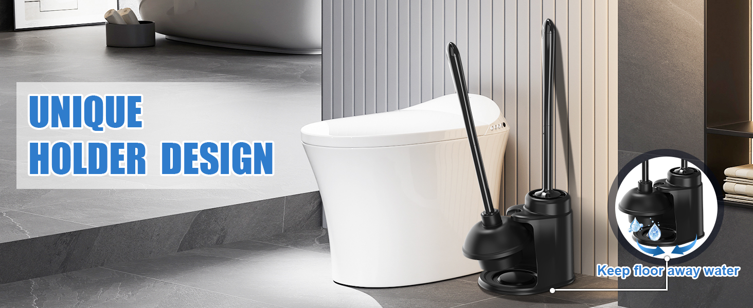 Набір для чищення унітазу JEHONN з щіткою, ерготичним тримачем та прихованим пінцетом, міцний, для ванної, умивальника