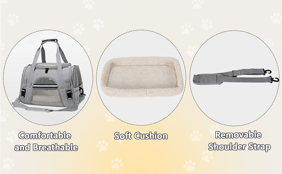 Транспортна сумка для кота, 5 кг, складана переноска для кота з плечовим ременем, переноска для котів та собак, сіра (M)