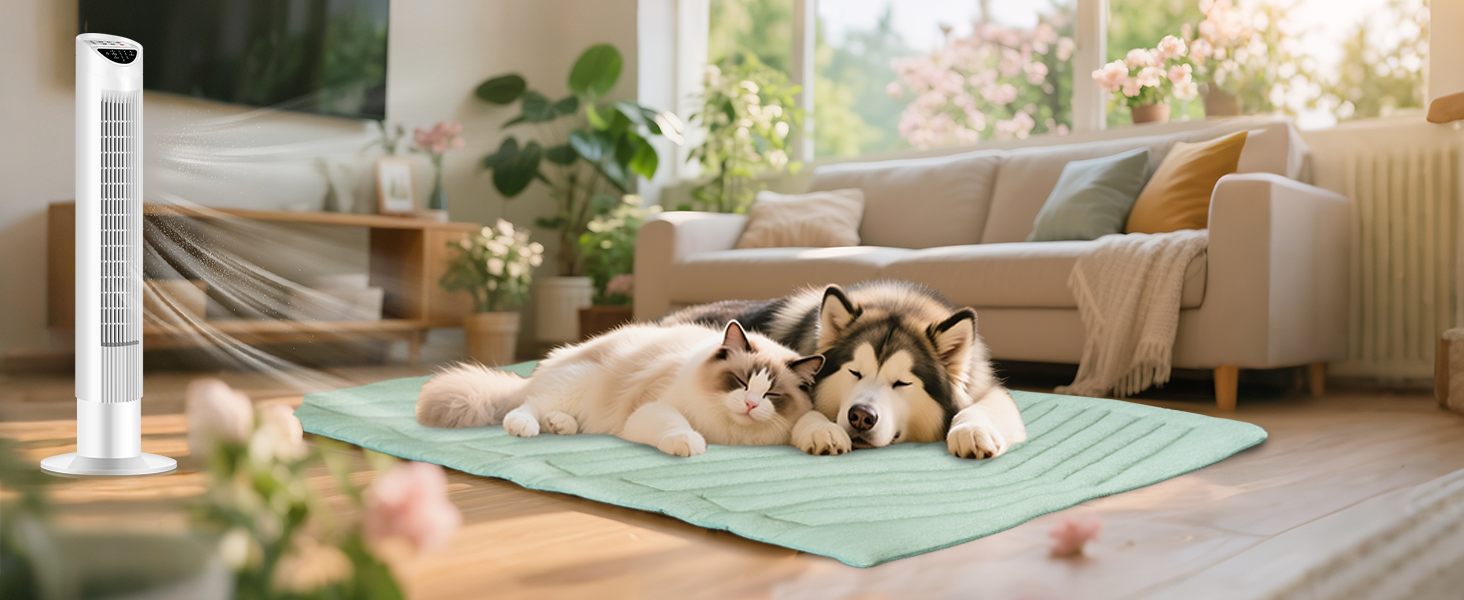 Кілим-охолодження для собак UIQELYS, зелений, без гелю, з тканини та велюру, миється, 45x75 см