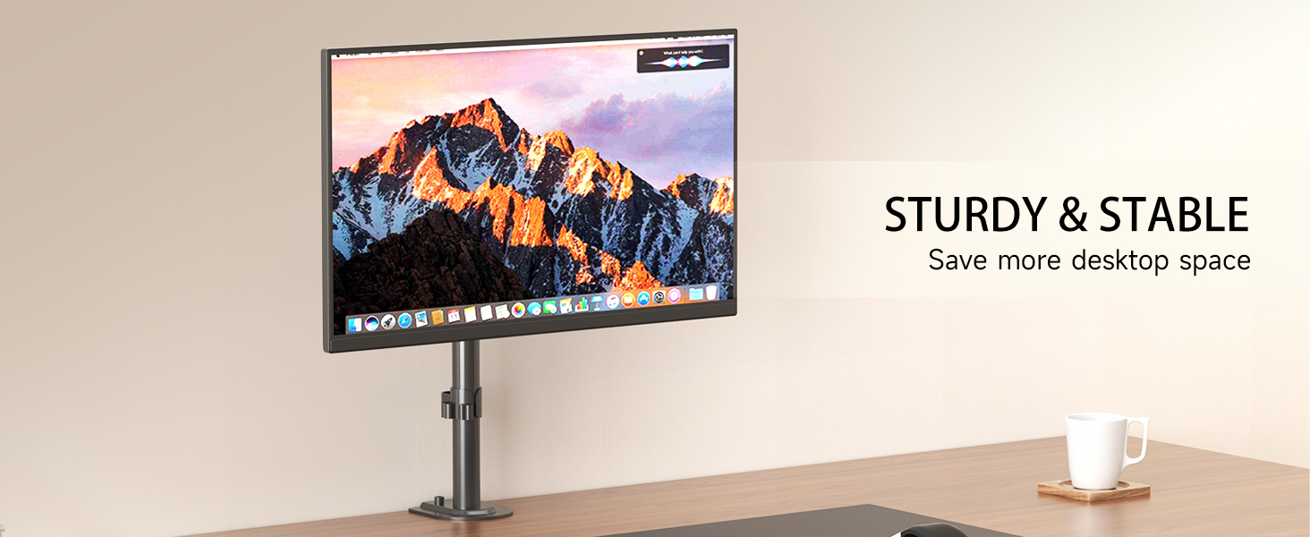 Кронштейн для монітора Suptek для LCD LED екранів 13-27 дюймів, регульований за висотою настільний тримач, VESA 75/100, до 10 кг, чорний