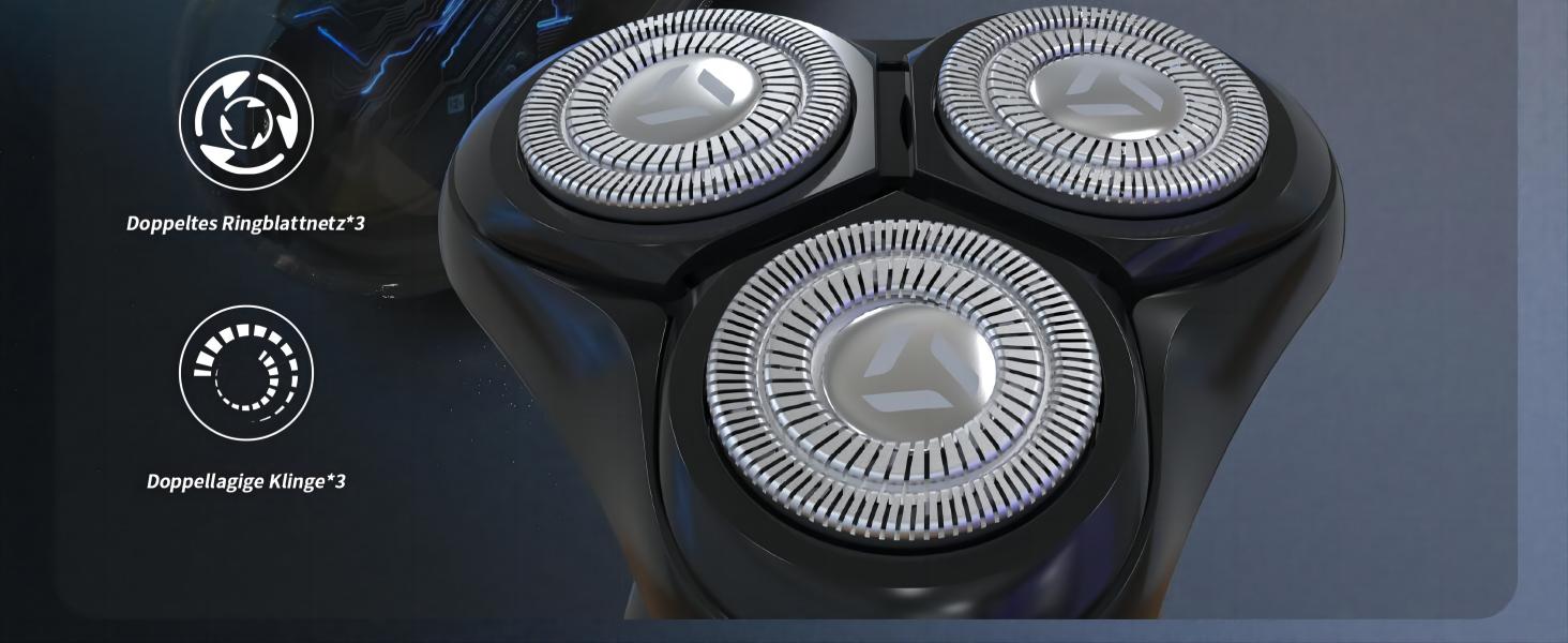 Електричний гоління для чоловіків Sejoy з 4D головкою, бездротовий, для мокрого та сухого гоління, потужний мотор