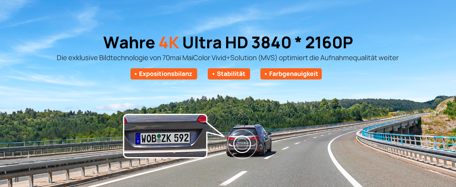 Автомобільний відеореєстратор 70mai A810S 4K з HDR, нічним баченням STARVIS 2, ADAS та карткою пам'яті 128ГБ, 24/7 моніторинг паркування