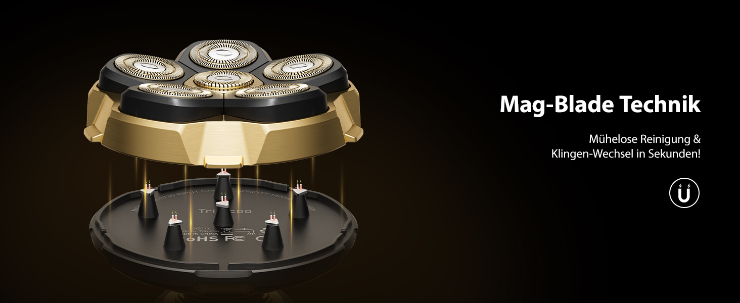 Машинка для стрижки волосся чоловіча електрична 5-в-1 Titan (Gold) IPX7, USB-C, LED-дисплей