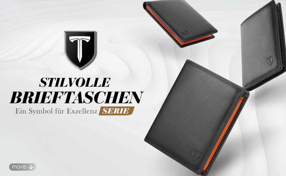 Чоловічий гаманець TEEHON з натуральної шкіри, RFID-захистом, 13 відділень для карток та великою секцією для монет | Місткий портмоне у вертикальному форматі