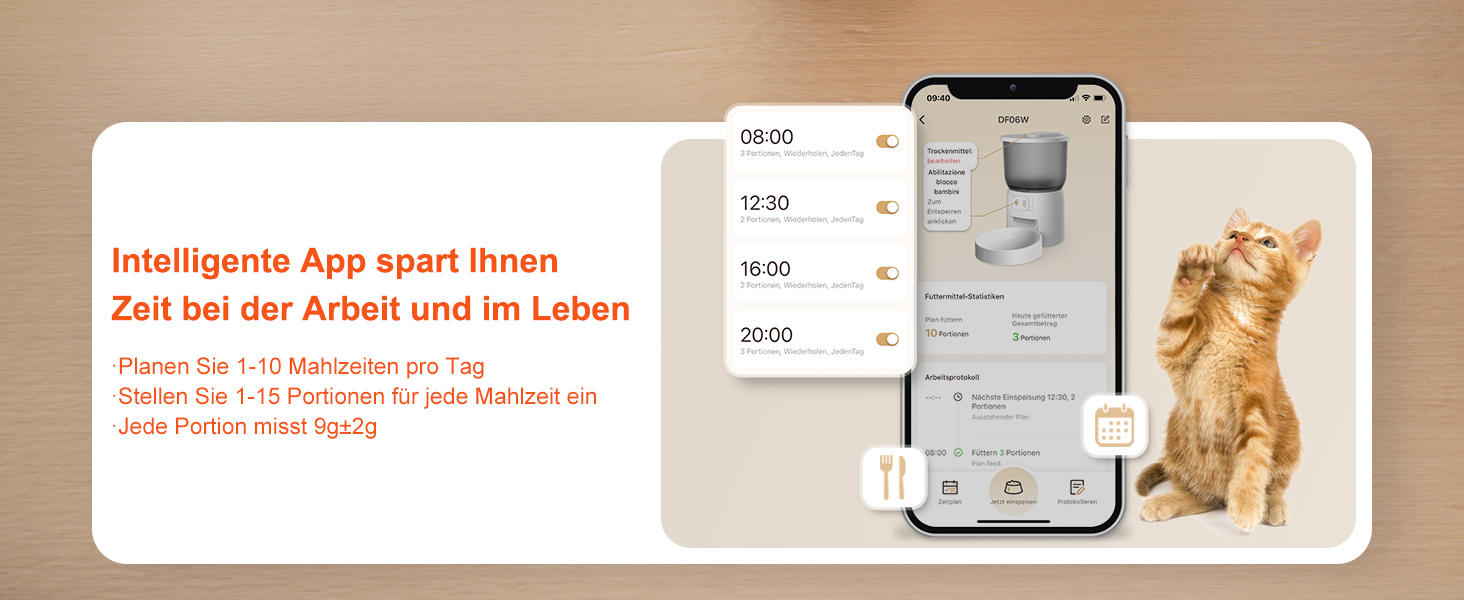 Автоматичний кормушка для котів Balimo 3L з Wi-Fi, програмування, для собак та котів, чорний