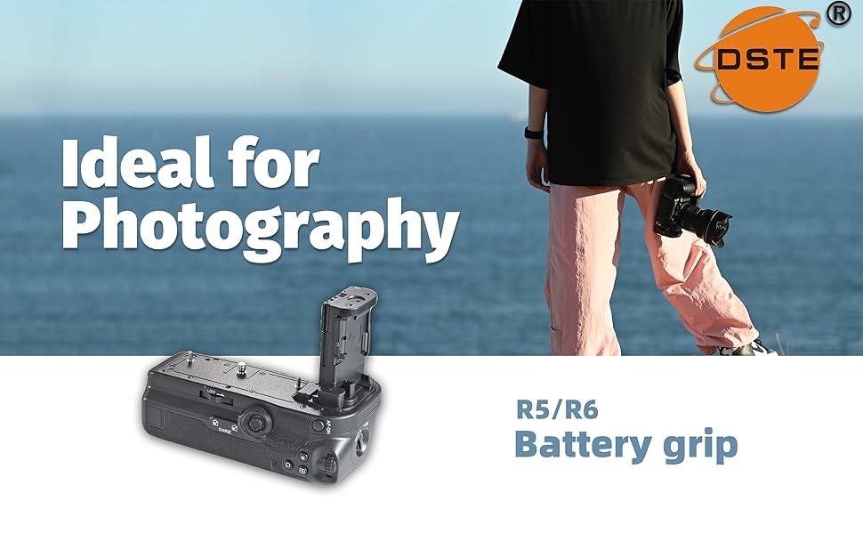Батарейний хват DSTE 4365C001 BG-R10 сумісний з акумуляторами LP-E6, LP-E6N, LP-E6NH та камерами Canon EOS R5, EOS R6, EOS R5 C