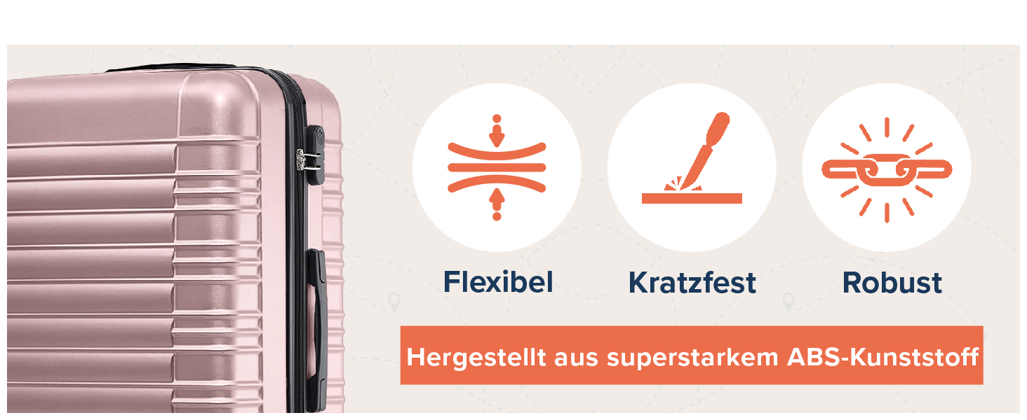 Валіза TRVLMORE - ручна валіза, валіза на колесах, рожевий валіза-тележка 55x40x20, легка валіза з жорстким корпусом, валіза для подорожей