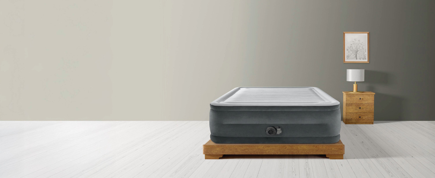 Надувний матрац Intex Queen Comfort-Plush Fiber-Tech RP 152x203x56 см (64418ND) - двоспальний, флокований