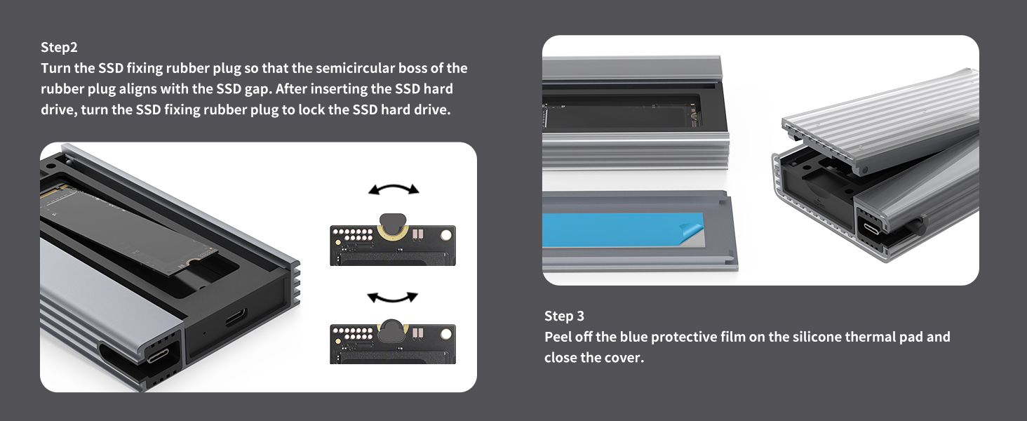 Корпус для SSD ZIKE 40Gbps M.2 NVMe з USB4.0 (до 3811MB/s), Thunderbolt4, сумісний з M.2 2280, USB3.2, PCI-E Gen 4x4