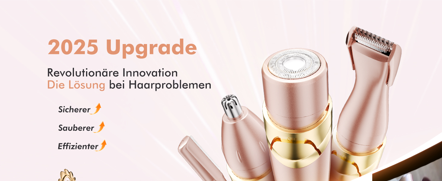 Електричний жіночий епілятор 6-в-1 для бікіні, обличчя та тіла - гладке гоління без подразнень