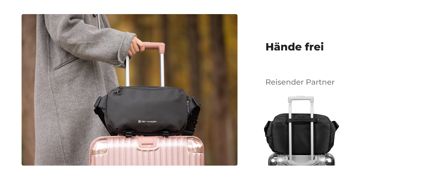 Рюкзак для камери K&F Concept, сумка через плече, фотосумка, чорний (M)