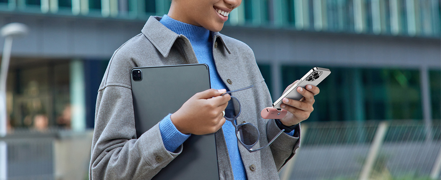 Powerbank iWALK 4800mAh 20W з LCD-дисплеєм, рожевий. Сумісний з iPhone, Samsung, Xiaomi. Портативний зарядний акумулятор для жінок та чоловіків