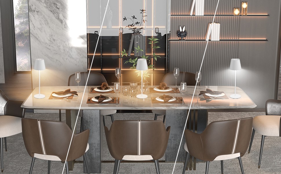 LED настільна лампа K-Bright з регулюванням яскравості, акумуляторна, бездротова, 3000K/4000K/6000K, 3 колірні температури, USB-C, IP54, вологостійка, чорна, 1 шт.