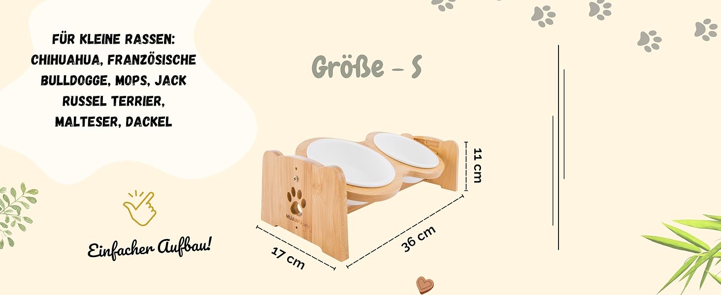 Преміум годівниця для собак/кішок Petzy Ceramic 1200 мл | Регульована висота, бамбукова станція, неслизька підставка, сіра