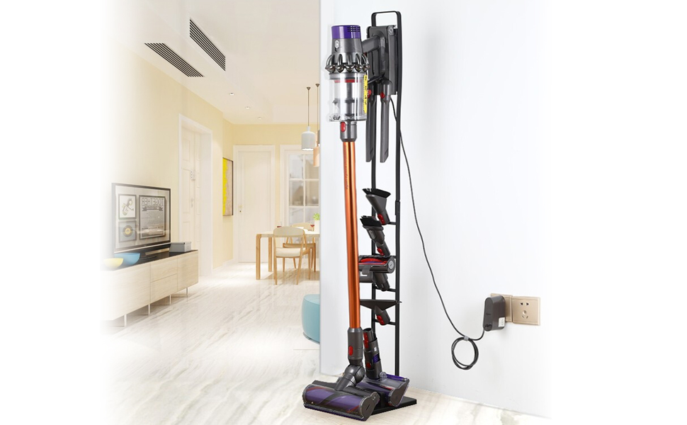 No-Drill Dyson & Dreame Vacuum Stand Holder - Metal Floor Stand for V11, V10, V8, V7, V6, DC58, DC59, DC62, DC74 & Xiaomi Vacuum Cleaners