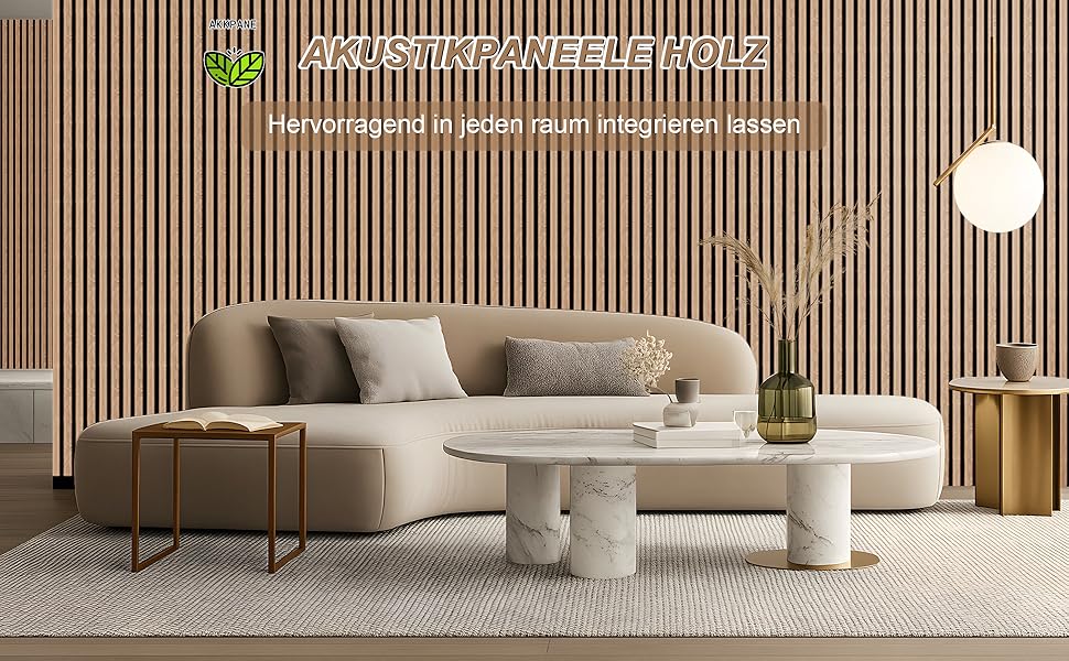 Акустичні стінові панелі з дерева AKK-PANE 240x60 см (1,44м²), 3D панелі для шумоізоляції стін у вітальню, кухню та офіс, колір: Класичний дуб